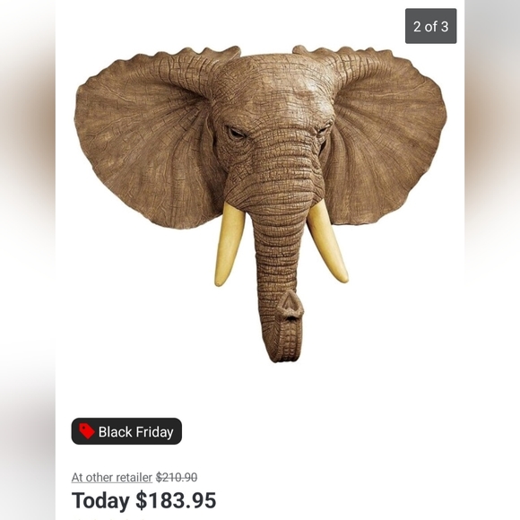 Design Toscano Lord Earl Houghton's Elephant   Wall Sculpture - Picture 8 of 11